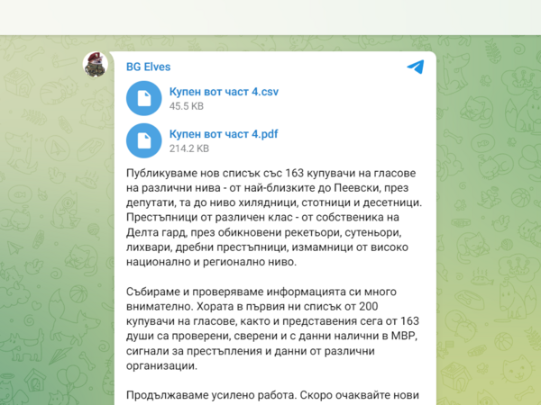 Силистренската прокуратура се самосезира по изнесен списък с имена, за които се твърди, че са на купувачи на гласове от Силистра