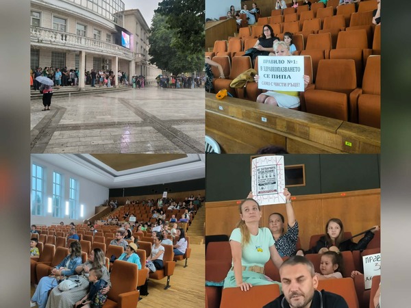 При проливен гражданите на Силистра изразиха своя протест срещу закриването на отделения в силистренската болница